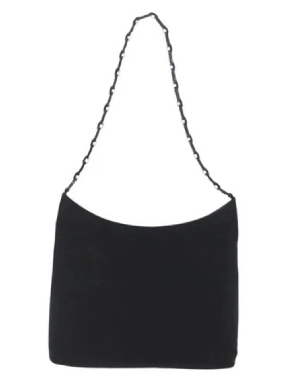 Salvatore Ferragamo Chain Vala Shoulder Bag Nylon Black Auth BA10885